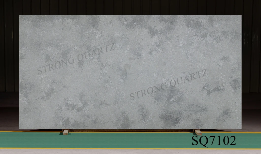 Guang Dong China Rough Finished Concrete /Carrara/Calacatta White Artificial /Engineered Quartz Stone Slab