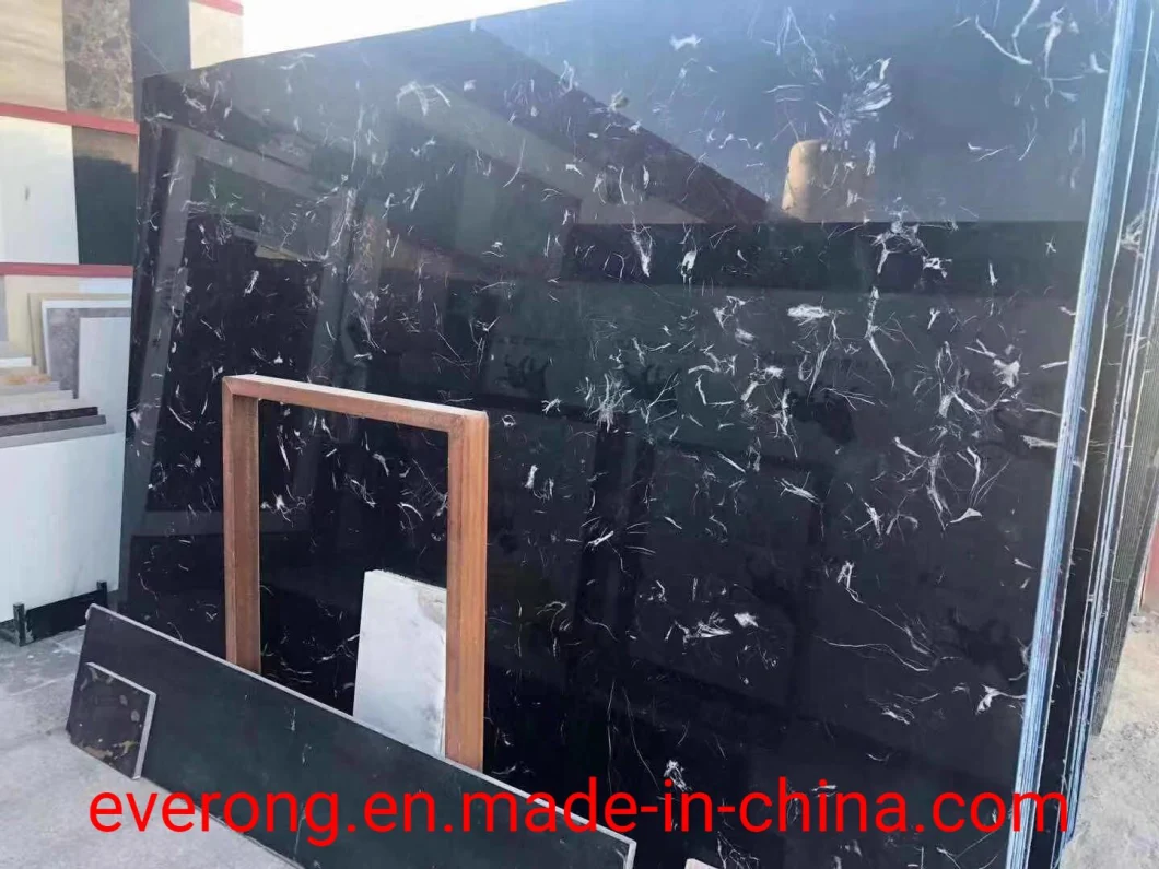 Cheap China Natural Stone Black Ice Flower Marble for Interior Floor Wall Tiles Slabs